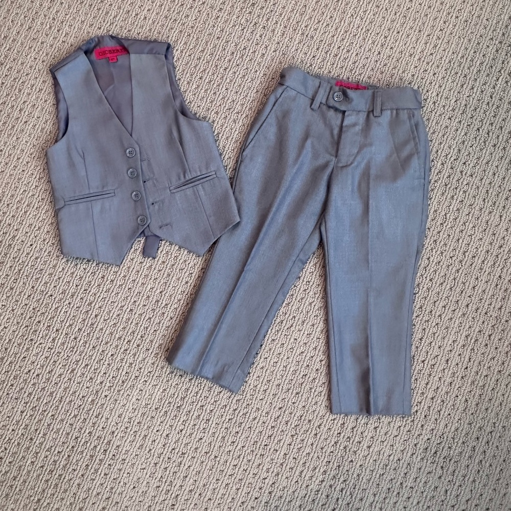 2T Gray Vest and Pants - Wedding, Holiday or Party